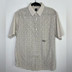 VOLCOM mix print floral skateboard buttons blouse